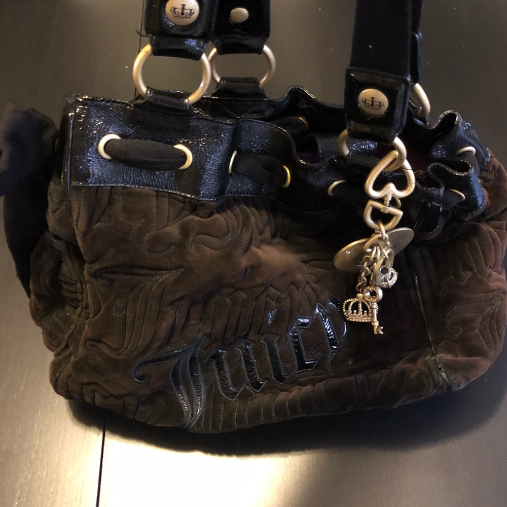 Juicy Couture Velour Large hand bag with charm